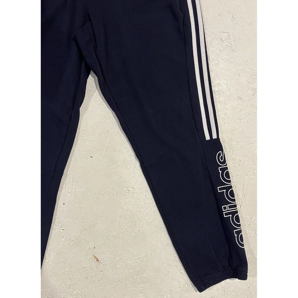 adidas Mens XL Spellout Logo Jogger Athletic‎ Pants GE0792 LegInk Navy 3-Stripe